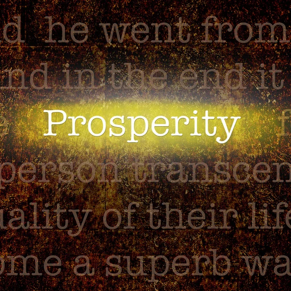 Word PROSPERITY su sfondo burbero — Foto Stock