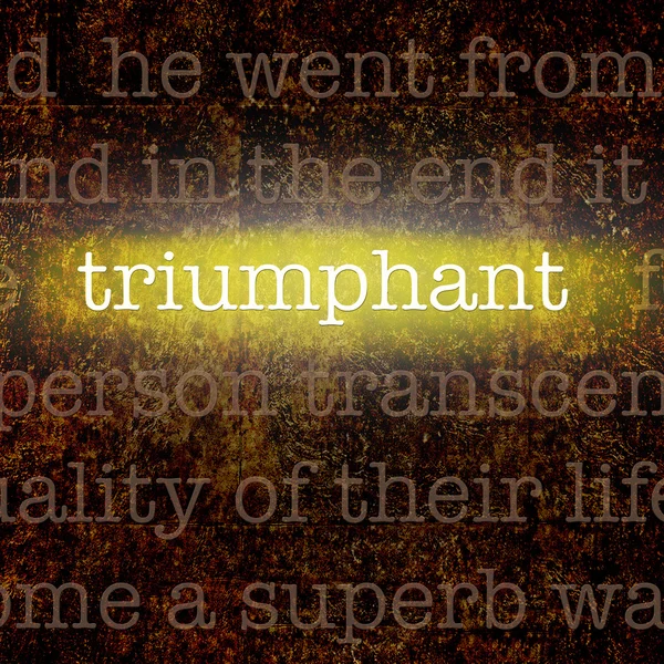 Слово TRIUMPHANT над гранжевим тлом — стокове фото