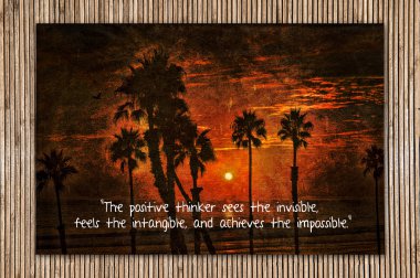 Positive quote over oceanside clipart