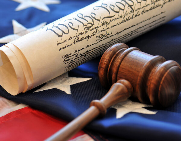 US Constitution and gavel