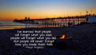 Oceanside Pier California with quote clipart