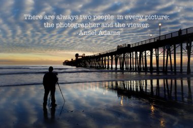 Oceanside Pier with photographer clipart