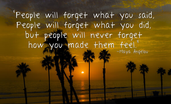 Sunset in Oceanside with Maya quote