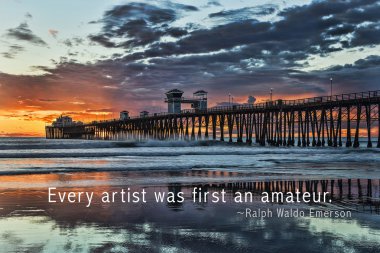 Oceanside Pier with quote clipart