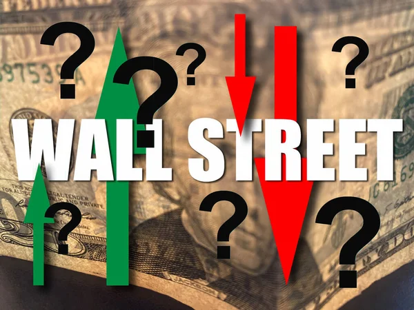 Niepewność Wall Street Którą Stronę Pójdzie Giełda Górę Czy Dół Obraz Stockowy