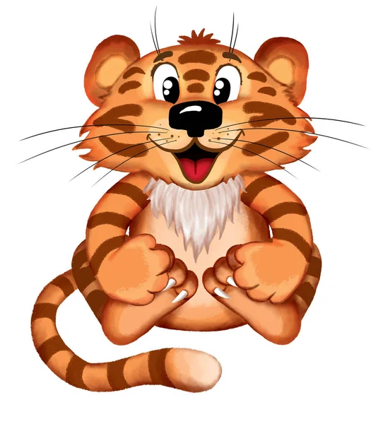Cartoon Animals Cute Tiger Graphic Design Tiger Character Illustration Alphabet — Photo