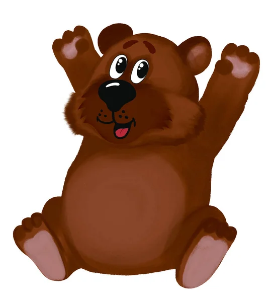 Αρκούδα Εικονογράφηση Σχέδιο Στο Χέρι Χαρακτήρας Κινουμένων Σχεδίων Κινούμενα Ζώα — Φωτογραφία Αρχείου