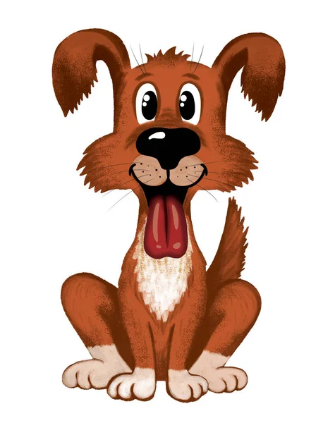 Köpek, hayvan, illüstrasyon, el çizimi, çizgi film karakteri. Çizgi film hayvanları. Sevimli köpek grafik tasarımı. Alfabe için köpek karakteri çizimi, posterler, çocuk kitapları, selamlar, doğum günü kartları