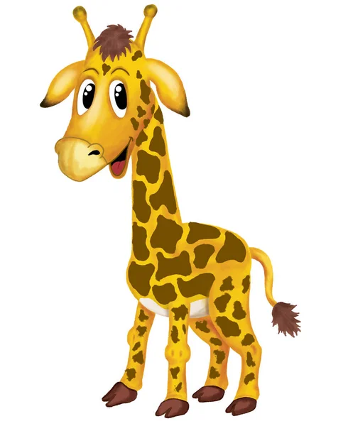Giraffe Illustration Hand Drawing Cartoon Character Cartoon Animals Cute Giraffe — Stock Photo, Image