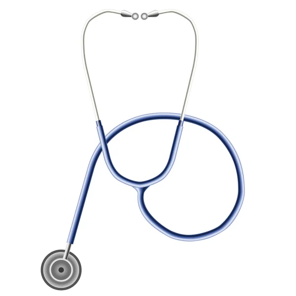 Stethoscope with blue rubber cord — Stock Vector