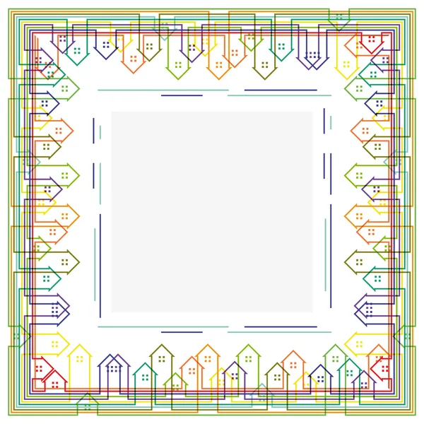 Diseño abstracto del marco de silueta de ciudad lineal orientado hacia el centro. Eps10 — Archivo Imágenes Vectoriales
