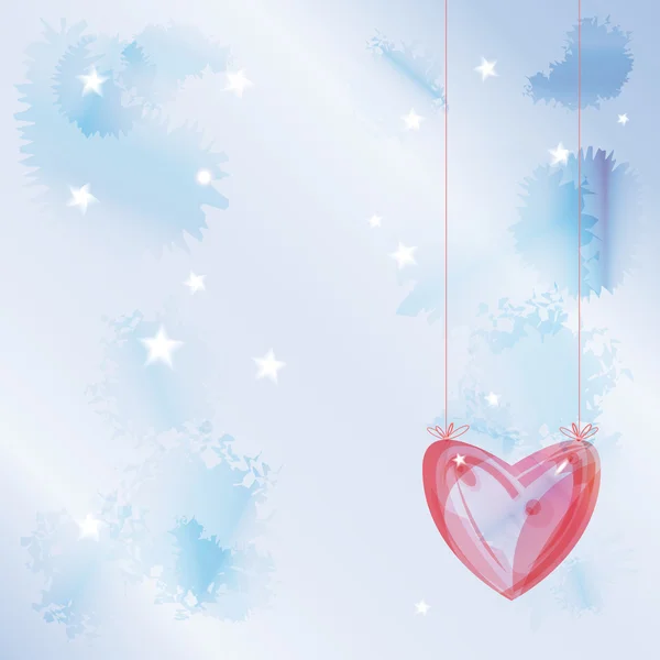 Corazón transparente de cristal rojo. Eps10 — Vector de stock