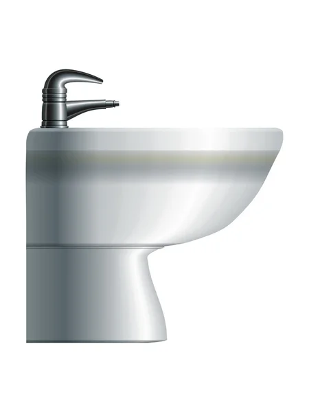 Bidet en céramique réaliste blanc. Eps10 — Image vectorielle