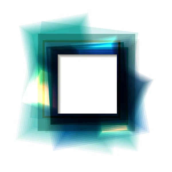 Blauwe vierkante frame met witte copyspace. — Stockvector