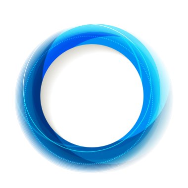 Blue circle frame with white copyspace clipart