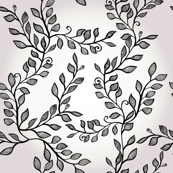 Fond floral élégant dessiné à la main sans couture — Image vectorielle