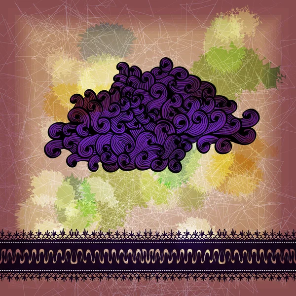 Cartão grunge abstrato com nuvens desenhadas à mão — Vetor de Stock