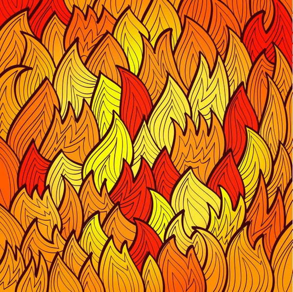 Sfondo fuoco luminoso stilizzato con fiamme astratte — Vettoriale Stock