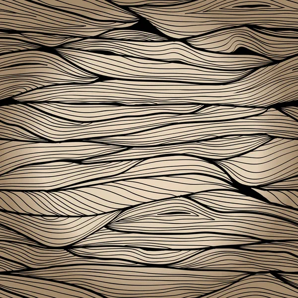 Бесшовный ручной рисунок монохромного фона с горизонтальными волнами — стоковый вектор