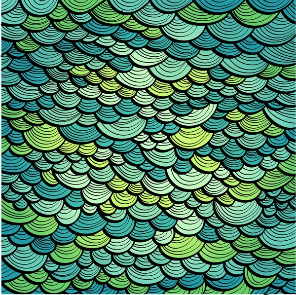 Abstrakte grüne Meereshintergrund imitiert Fischschuppen — Stockvektor