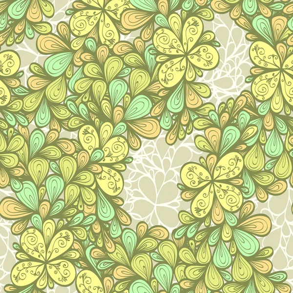 シームレスな抽象的なヴィンテージ手描きの花柄のパターン — ストックベクタ