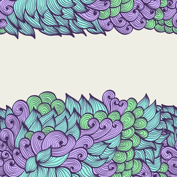 Cadre floral sans couture avec espace horizontal pour le texte — Image vectorielle