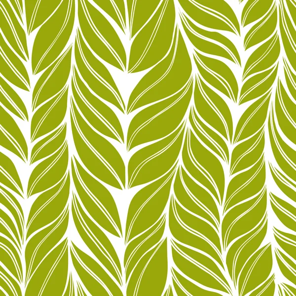 无缝绿色模式与程式化的树叶 — 图库矢量图片