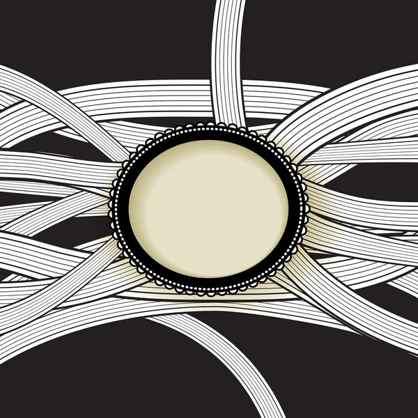 ヴィンテージの黒と白の縞模様の背景 — ストックベクタ