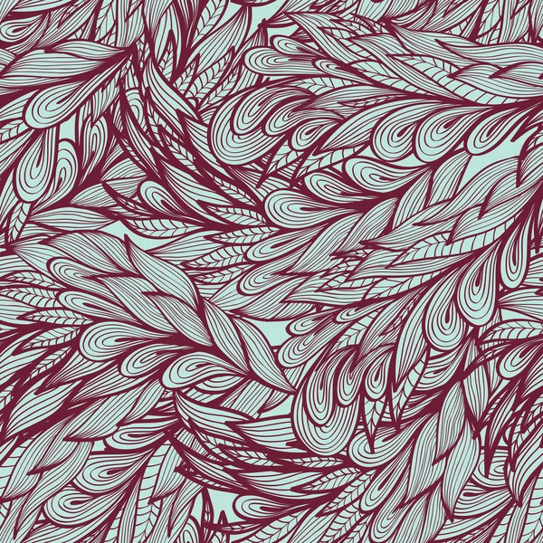 抽象的な羽とのシームレスな落書きのパターン — ストックベクタ