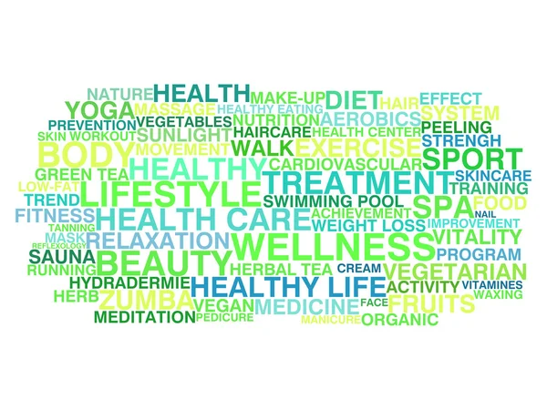 Healthy lifestyle. Word cloud concept — Stock Vector