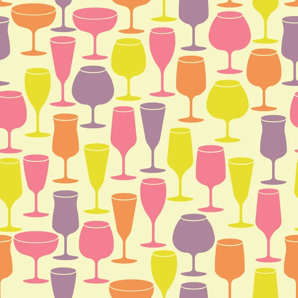 Seamless vintage background with wine glasses — Stock Vector