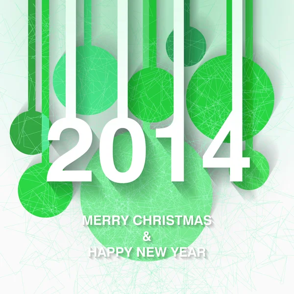 2014 Christmas and New Year greeting card — Stock Vector