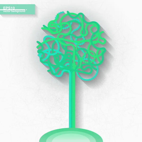 녹색 나무와 infographic 템플릿 — 스톡 벡터