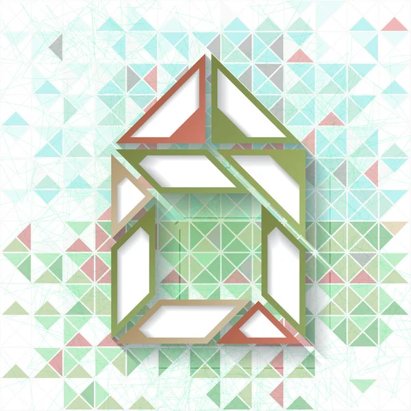 Sfondo geometrico astratto con triangoli e griglia — Vettoriale Stock