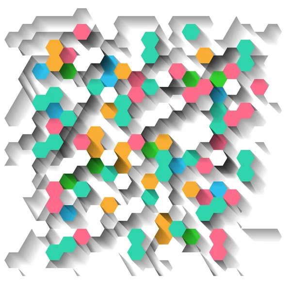 Fond abstrait lumineux avec hexagones — Image vectorielle