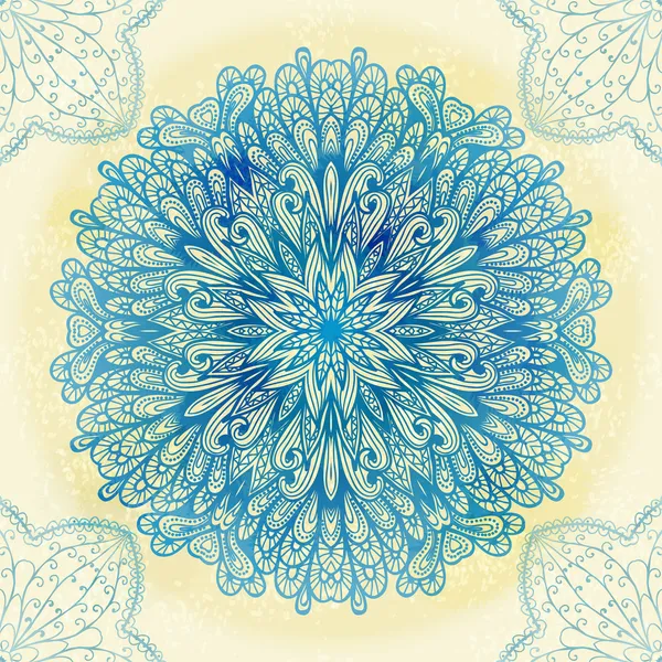 手描き民族青い飾り — ストックベクタ
