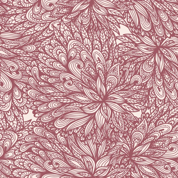 Padrão de doodle floral sem costura — Vetor de Stock