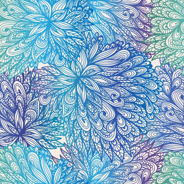 Цветочные голубые каракули — стоковый вектор