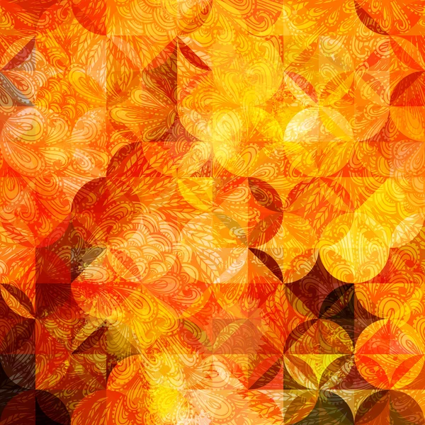 炫彩几何的橙色花纹 — 图库矢量图片
