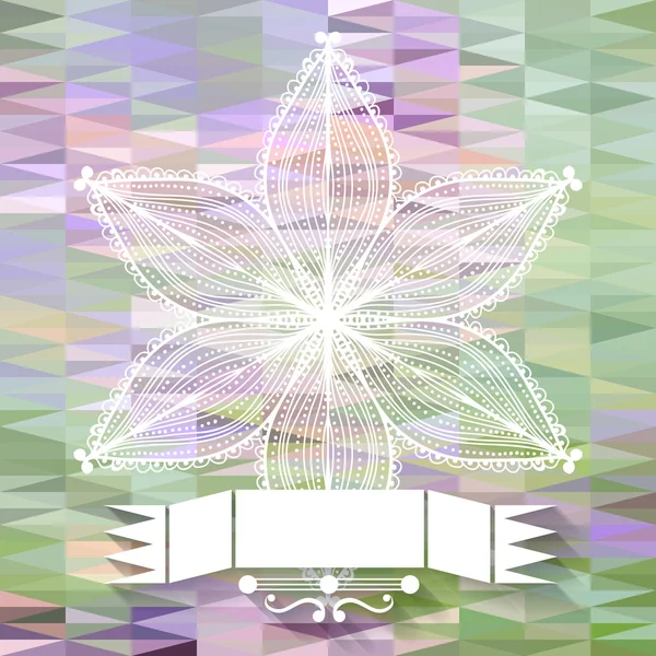 Modèle triangulaire coloré avec fleur — Image vectorielle