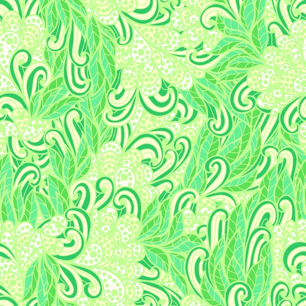 Bezešvé květinové vinobraní letní zelené a žluté světlé doodle vzor — Stockový vektor