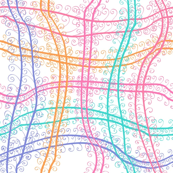 Naadloze abstracte hand getekend pastel achtergrond met lijnen van de spiraal — Stockvector