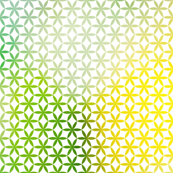 Vintage green and yellow minimalistic background with geometric floral ornament — Stock Vector