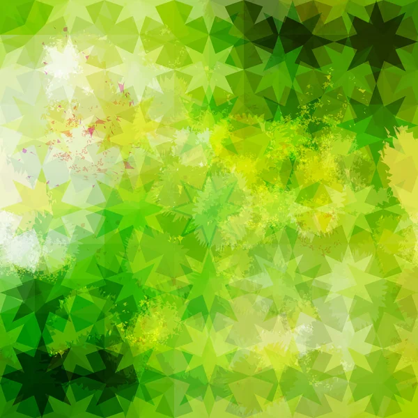 绿色的离焦模糊的背景与几何三角装饰。eps10 — 图库矢量图片