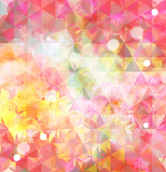Vintage rosa defocused bakgrund med geometriska trekantiga prydnad. eps10 — Stock vektor