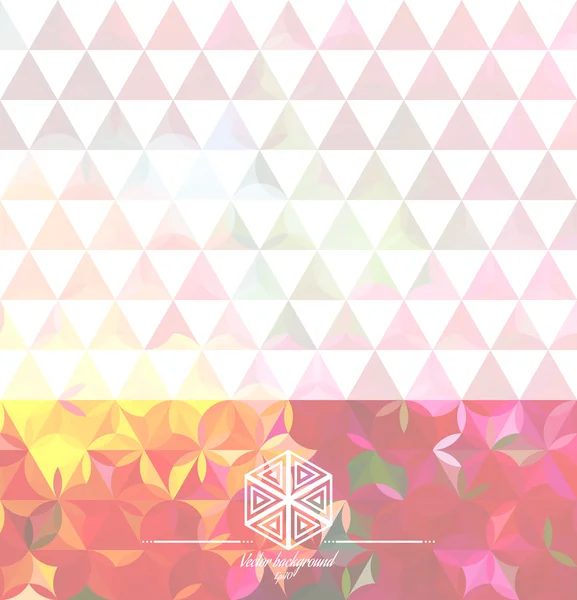 Vintage pink minimalistic background with geometric triangular ornament. Eps10 — Stock Vector