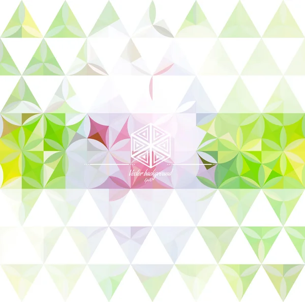 Fondo minimalista verde vintage con adorno geométrico triangular. Eps10 — Vector de stock