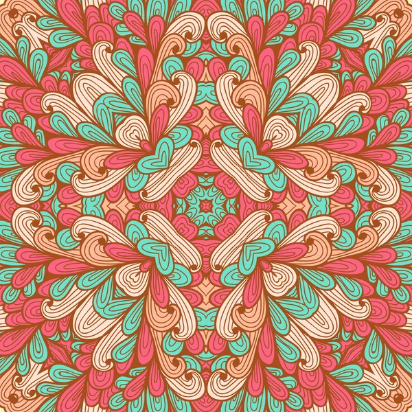 Tarjeta de felicitación vintage con adorno floral dibujado a mano abstracto — Vector de stock