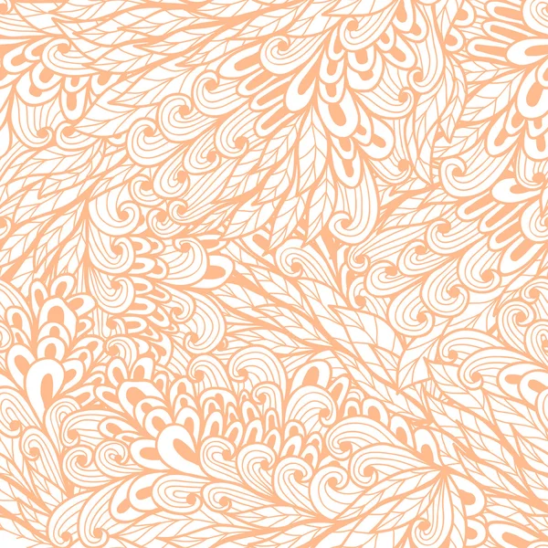 Naadloze floral monochroom roze doodle patroon — Stockvector