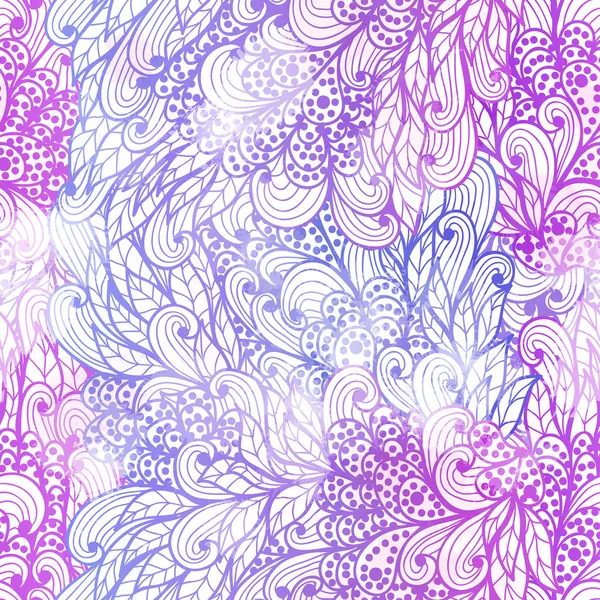 Grunge floral inconsútil patrón de gradiente azul y violeta — Vector de stock